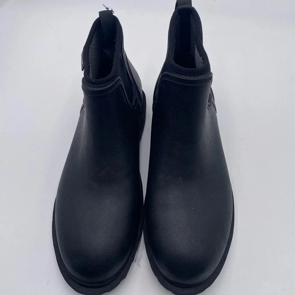 Bogs Carson Waterproof Chelsea Rain Boots Mens 10 Black Rubber 71395-001 Ankle